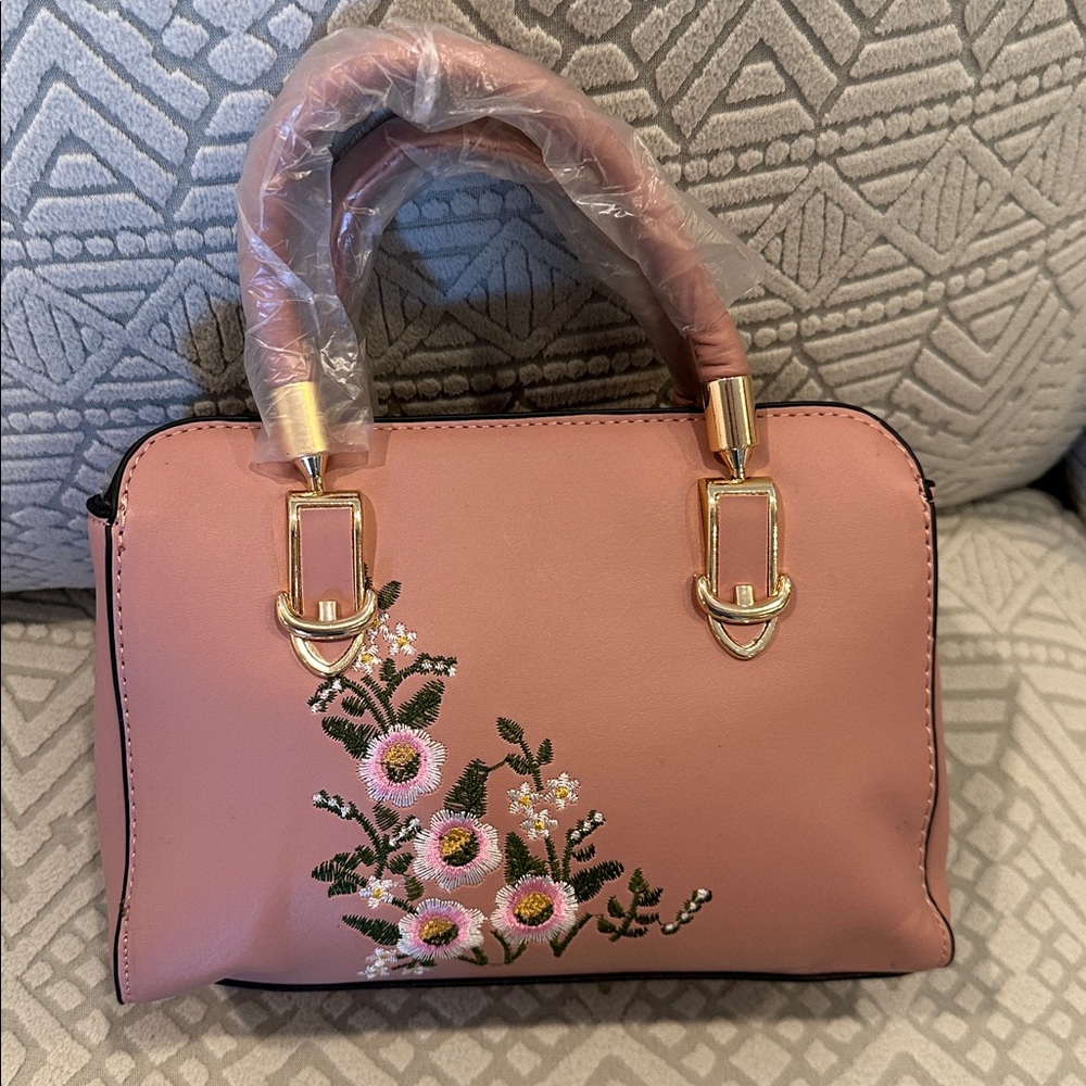 Elegant Pink Floral Satchel